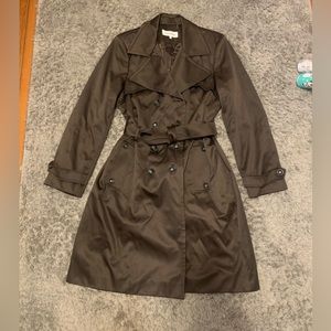 Calvin Klein brown 3 quarter trench coat with tie XL